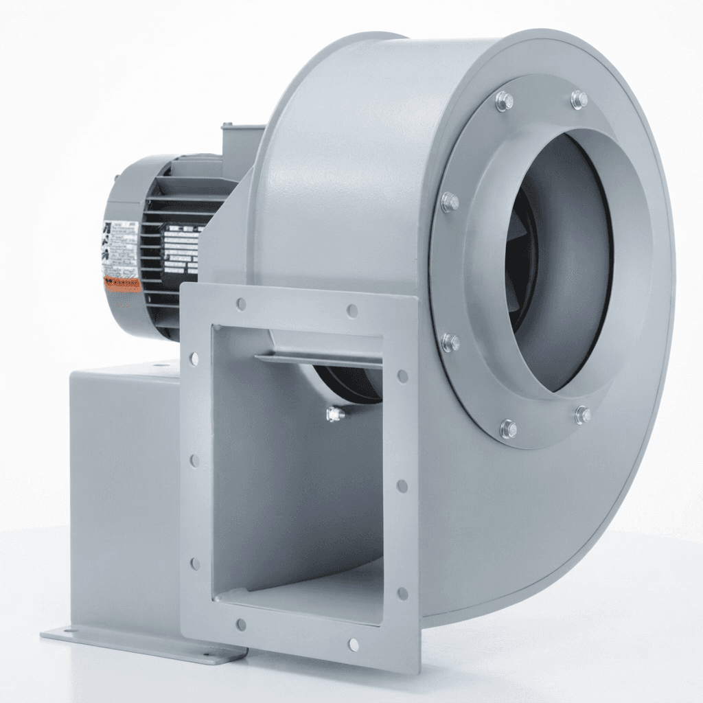 Industrial blower machinery installed in a manufacturing plant